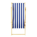 Leżak drewniany w paski biało niebieski gładki klasyczny ogród plaża 1