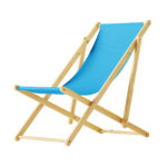 Leżak drewniany niebieski gładki klasyczny ogród plaża 1