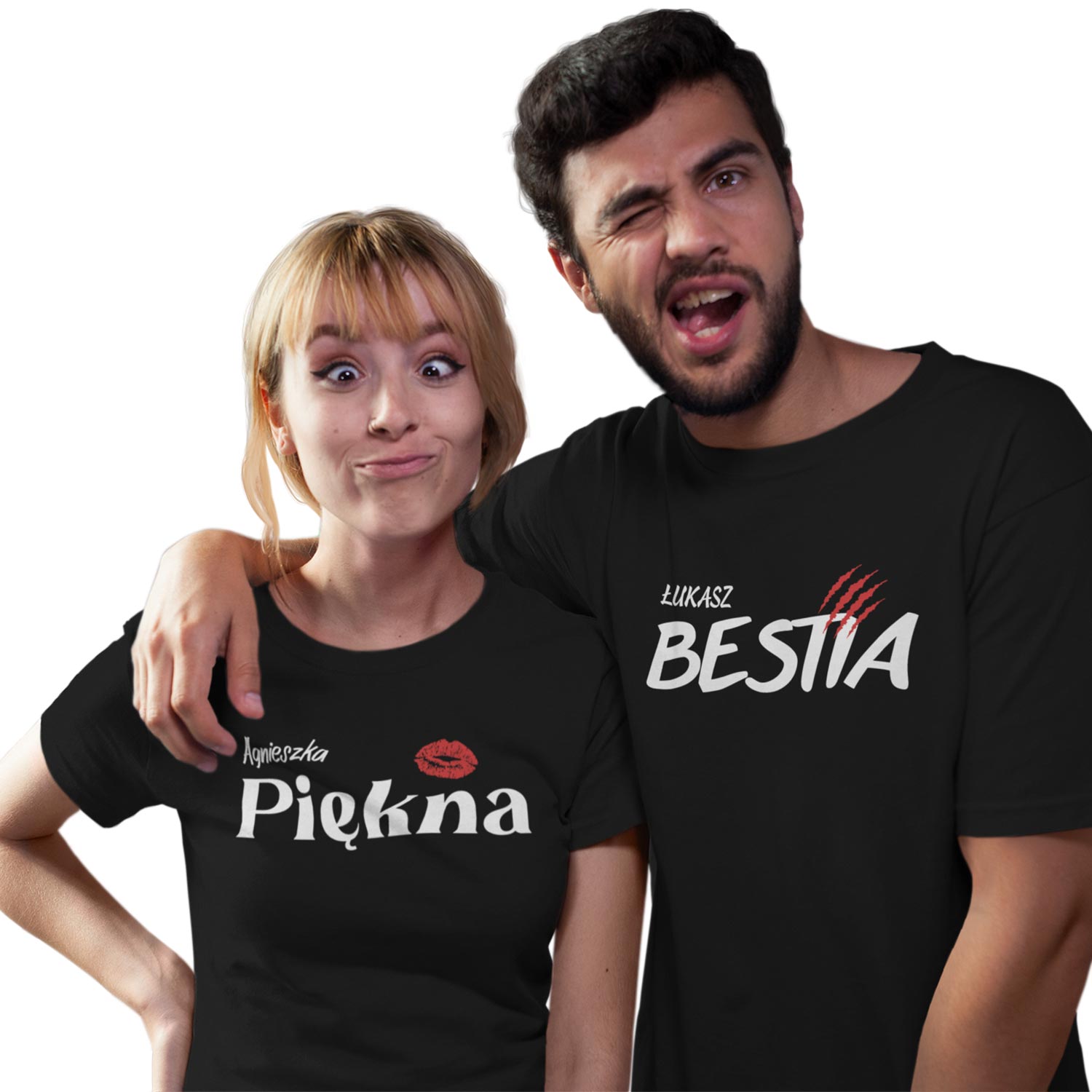 PIĘKNA I BESTIA - Zestaw koszulek dla par Walentynki