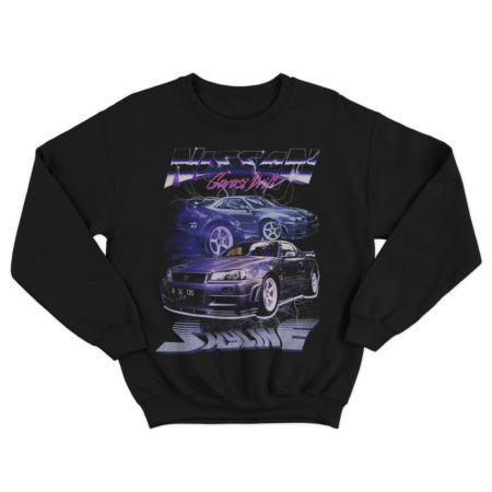Bluza bez kaptura Crewneck Nissan Skyline Garasi Drift Bootleg