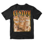 Koszulka Bootleg Personalizowana Custom z Twoim Tekstem i Zdjęciami Twojego Kota, Psa, Zwierzaka