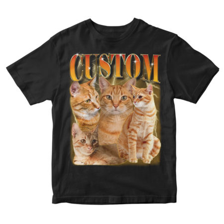 Koszulka Bootleg Personalizowana Custom z Twoim Tekstem i Zdjęciami Twojego Kota, Psa, Zwierzaka