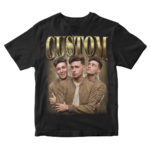 Koszulka Bootleg Personalizowana Custom z Twoim Tekstem i Zdjęciami Gold