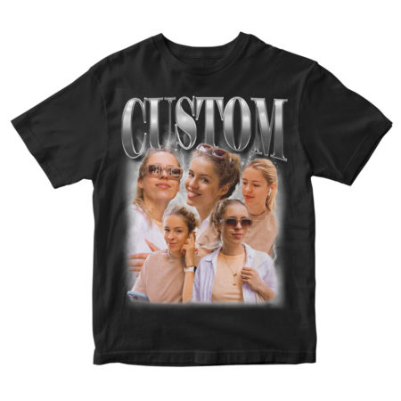 Koszulka Bootleg Personalizowana Custom z Twoim Tekstem i Zdjęciami Grey